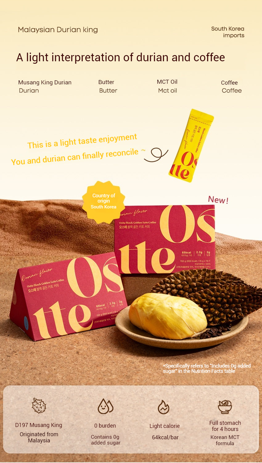 Sculpt Latte — Durian Dream Keto Butter Coffee for Light Days